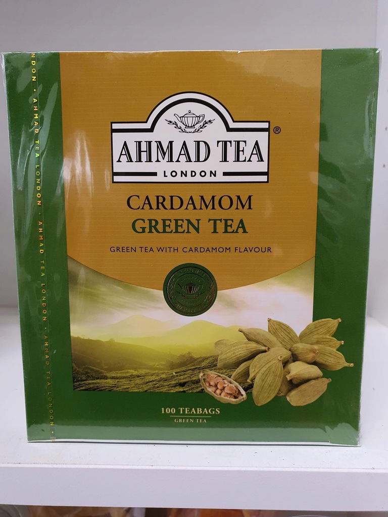 Herbata Ahmad Tea zielona z kardamonem 100 torebek