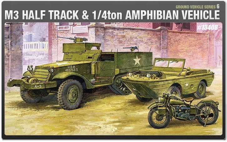 M3 Half Track an d 1/4 Ton Amphibian Vehicle /Academy