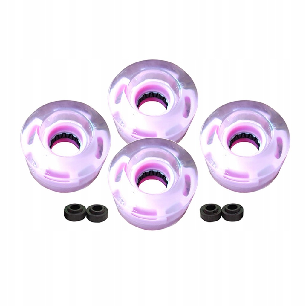 4Pcs Roller Skate Wheels PU with Bearings LED Pink