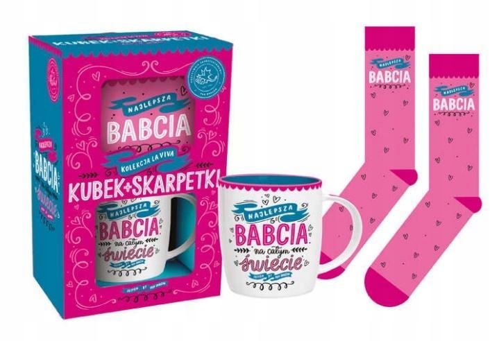 ZESTAW KUBEK + SKARPETKI LA VIVA!-BABCIA