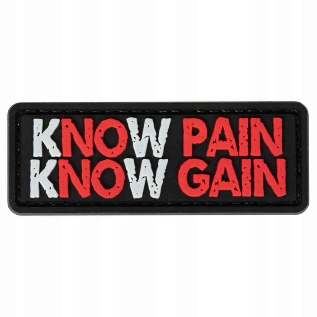 Naszywka PVC GFC Tactical Know Pain Know Gain - Czarna/Czerwona