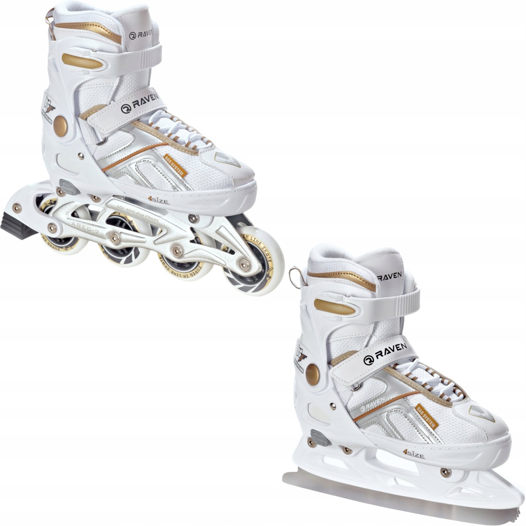 Rolki Łyżwy 2w1 RAVEN Pulse White/Gold 37-40