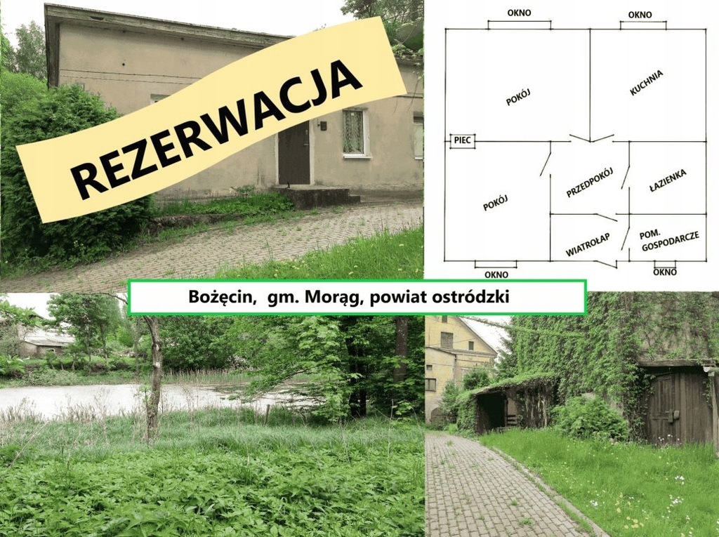 Dom, Bożęcin, Morąg (gm.), Ostródzki (pow.), 60 m²