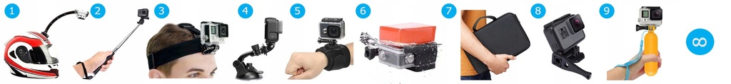 Купить НАБОР АКСЕССУАРОВ XL GOPRO HERO 5 6 GOPRO 7 ЧЕРНЫЙ: отзывы, фото, характеристики в интерне-магазине Aredi.ru