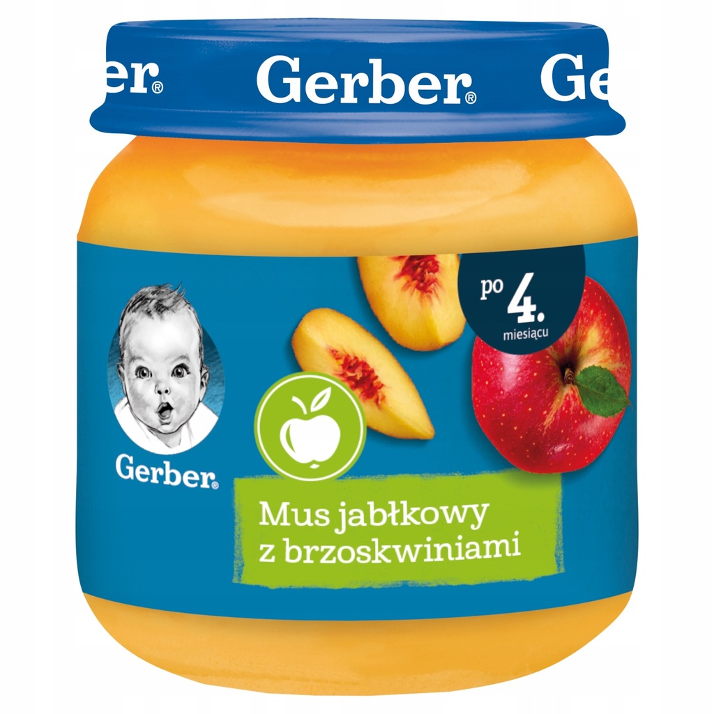 Gerber Mus jabłkowy z brzoskwiniami dla niemowląt po 4 miesiącu 125g