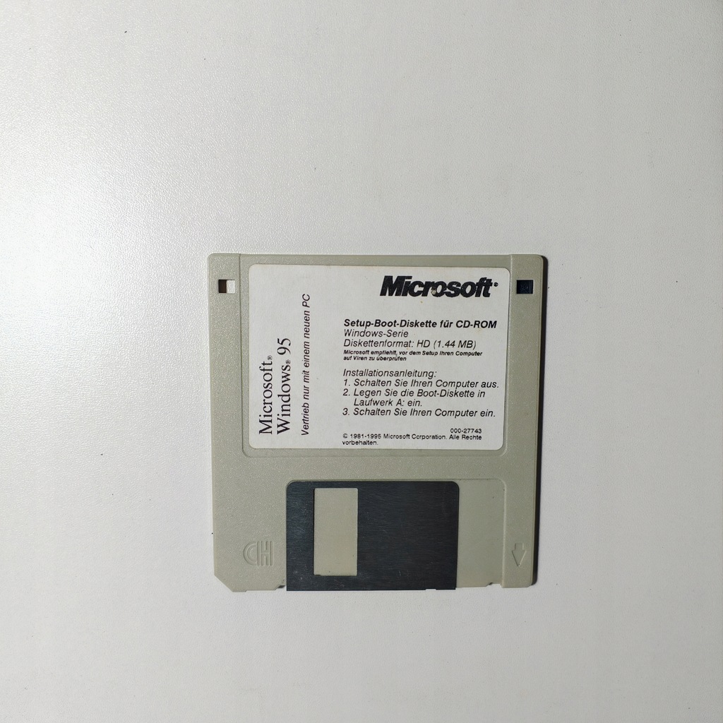 System operacyjny Windows 95 Dyskietka - DE