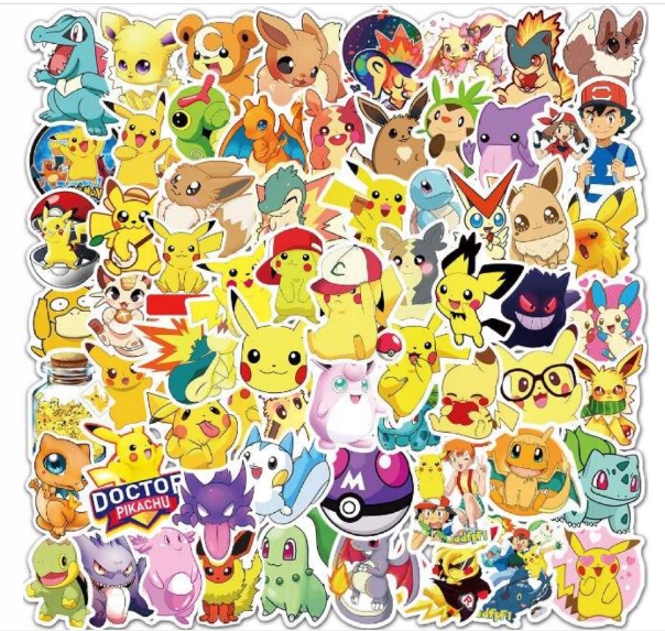Naklejki Pikachu Pokemon kawaii anime 15 szt