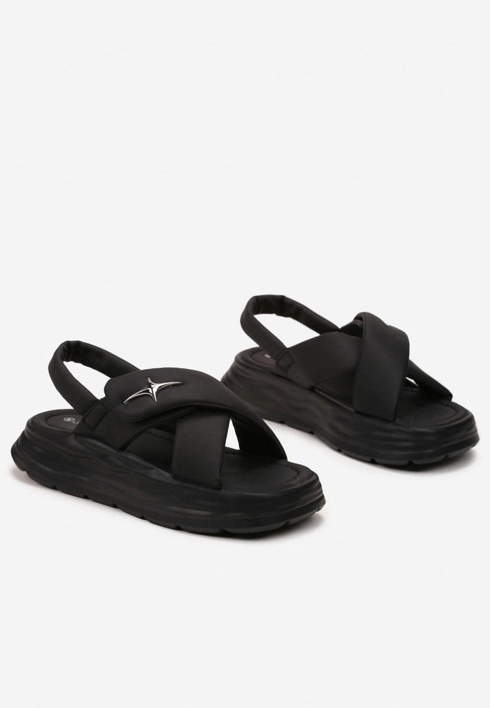 Born2Be Czarne Sandały 38 Ekoskóra Casual
