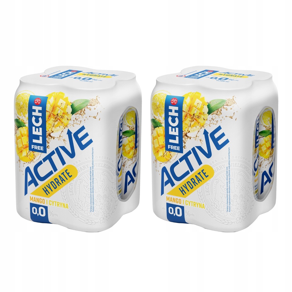 Piwo bezalkoholowe Lech Free smakowe Active mango 8 x 500ml puszka 2x 4pak