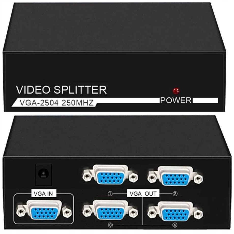 SWITCH OBRAZU VGA 4X1 MONITOR ROZDZIELACZ SPLITTER