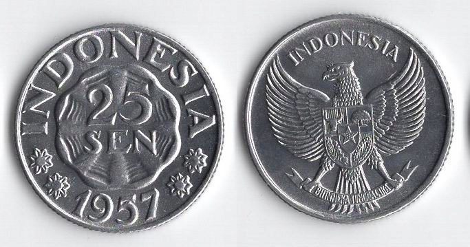 INDONEZJA 1957 25 SEN