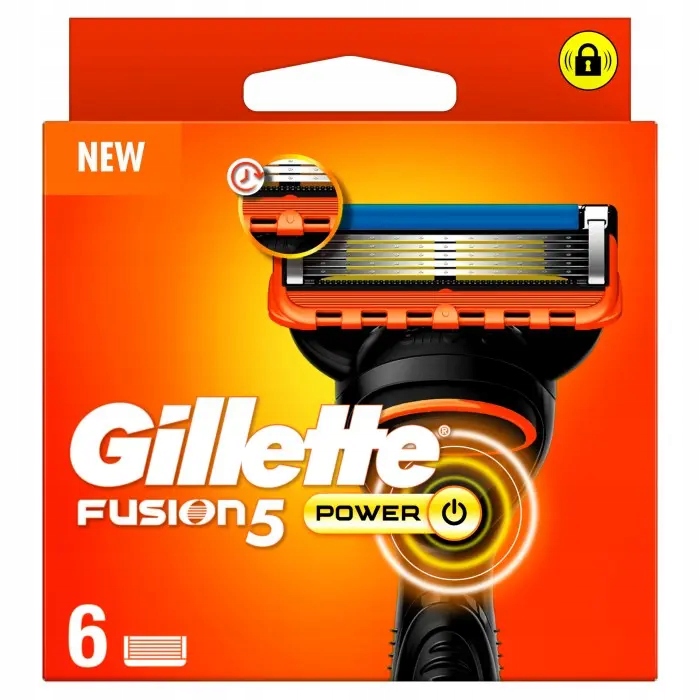 GILLETTE Fusion 5 Power Zapasowe Ostrza Wkłady 6 szt NEW