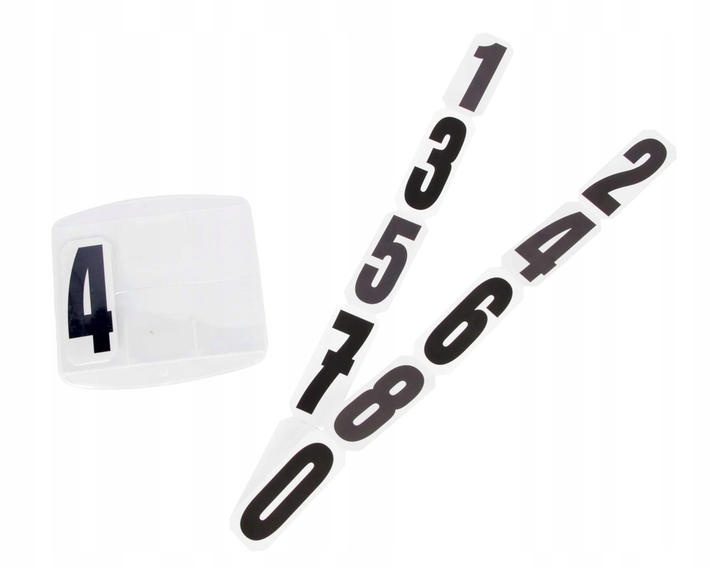 Numer konkursowy, 3-miejscowy, mocowany na rzep, biały/czarny, Covalliero