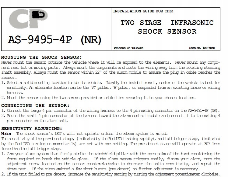 AS94954P CZUJNIK UDAROWY WSTRZĄS ALARM PRESTIGE 7978915217