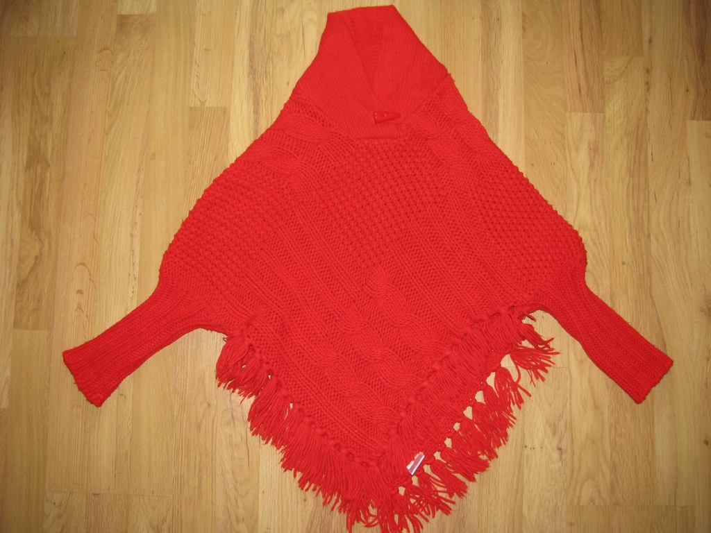 MATALAN__Urocze CZERWONNE PONCHO 152/158