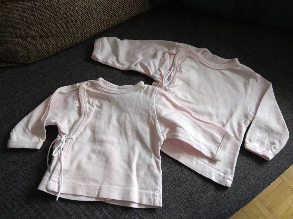 Kaftaniki bluzeczki 56 62 różowe 0-3m 3-6m