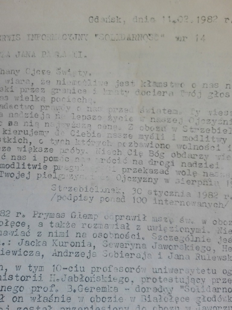 Niezależny Serwis Informacyjny Gdańsk nr 14/1982