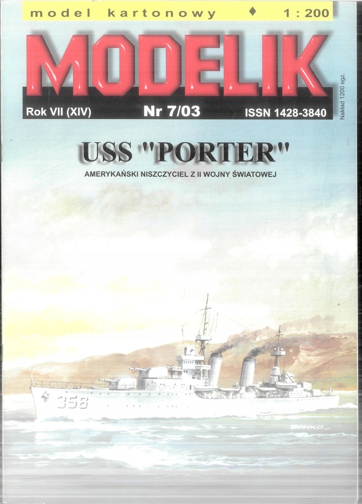 Modelik nr 7/03 Niszczyciel USS Porter 1:200