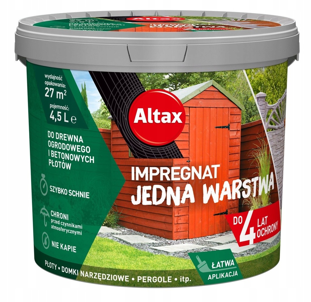 Impregnat do drewna Jedna Warstwa zielony 4,5l