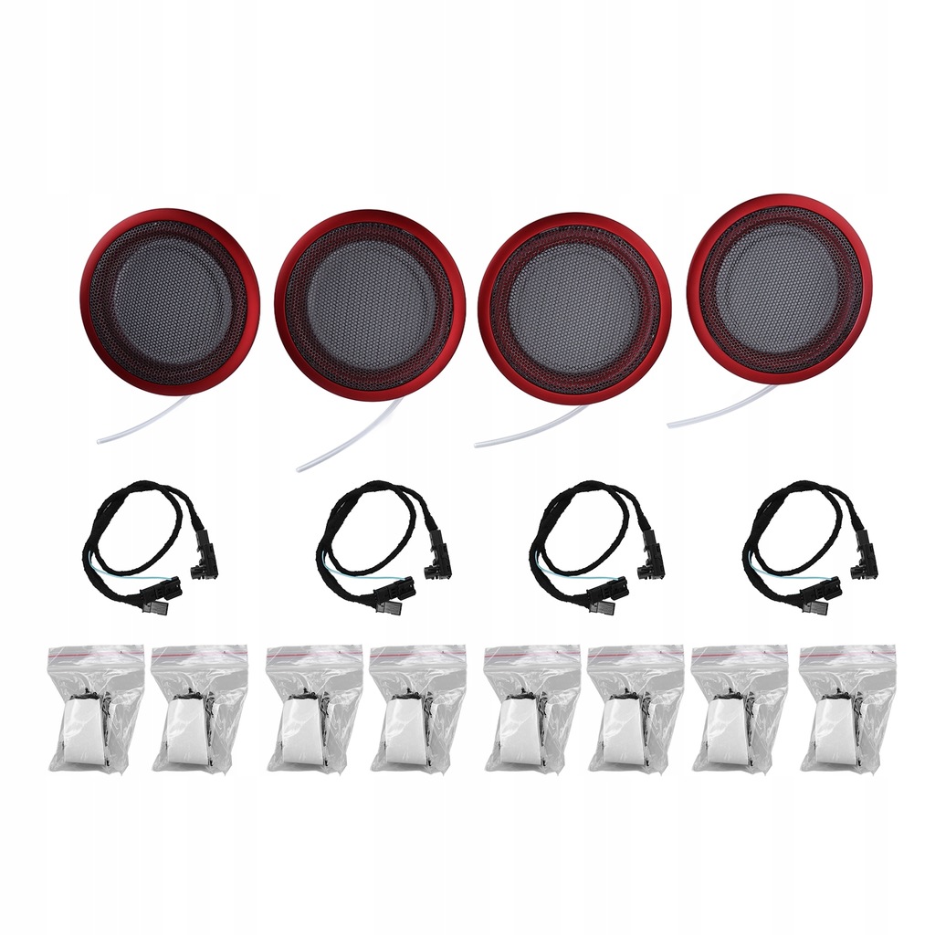 4 zestawy Osłona głośnika samochodowego Lampa otoczenia Pomarańczowy