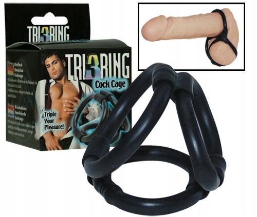 Pierścień - Tri ring Cock cage