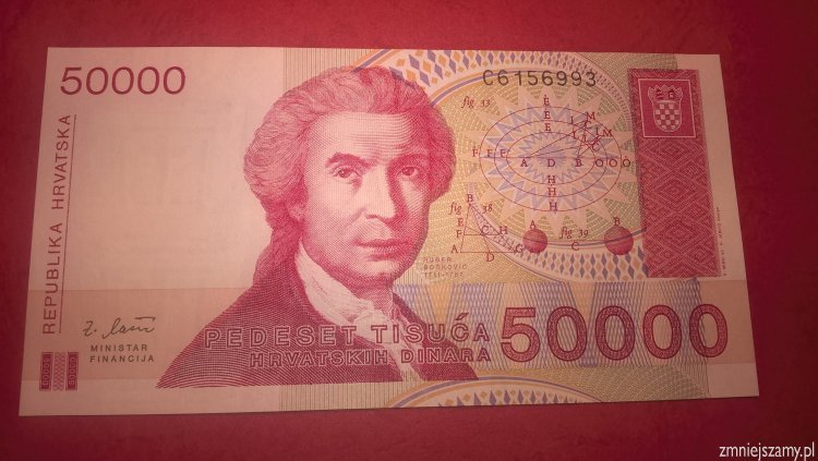 Chorwacja - 50 000 dinarów w stanie UNC dla WOŚP