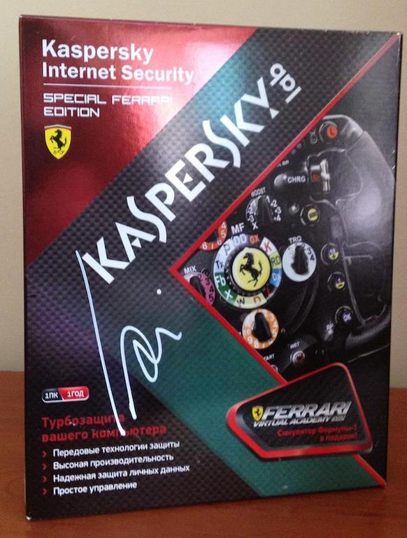 Kaspersky Ferrari Edition z podpisem G. Fisichelli