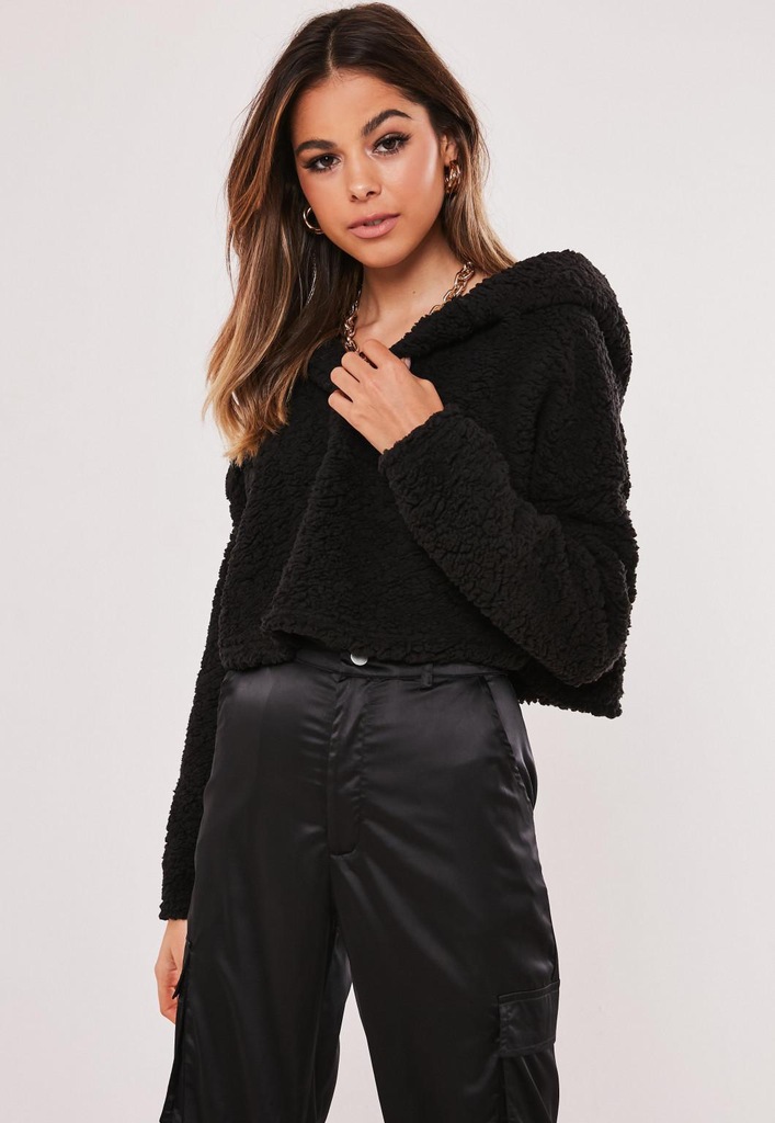 25S043 MISSGUIDED__MI7 BLUZA KAPTUR FUTERKO__M