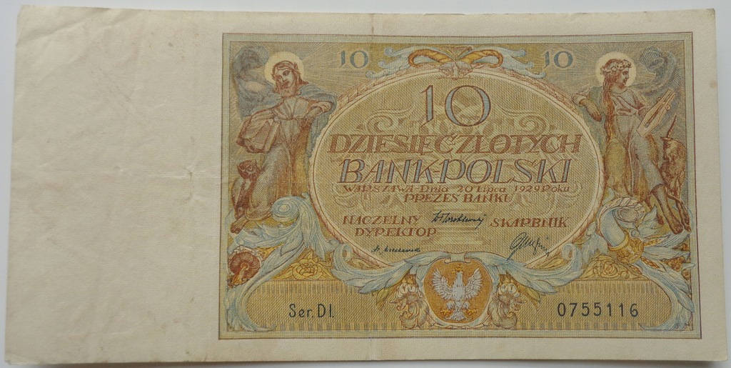 POLSKA - BANKNOT - 10 ZŁOTYCH - 1929 / K-W