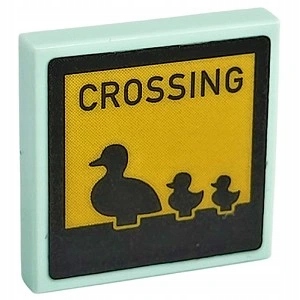 LEGO PŁYTKA 2 x 2 z naklejką - Uwaga Kaczki 3068b NOWA