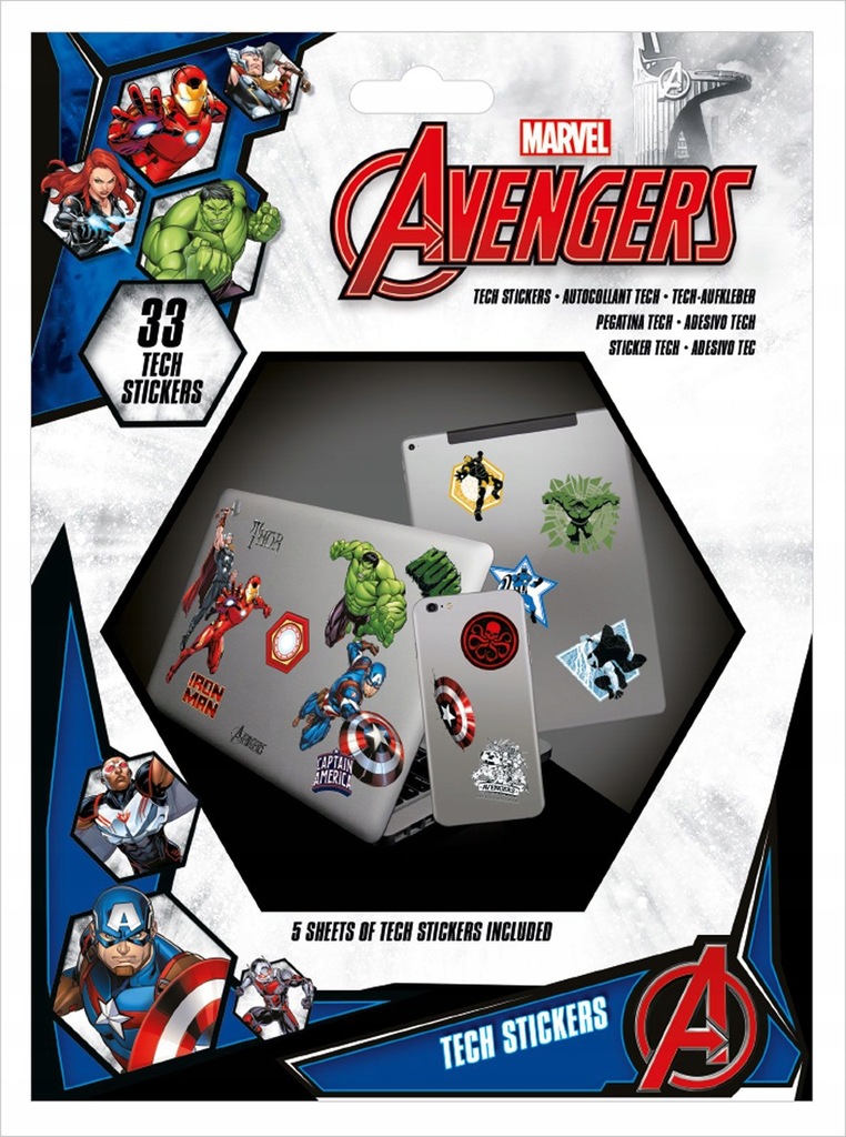 Avengers Heroes Marvel naklejki na laptopa 33 szt