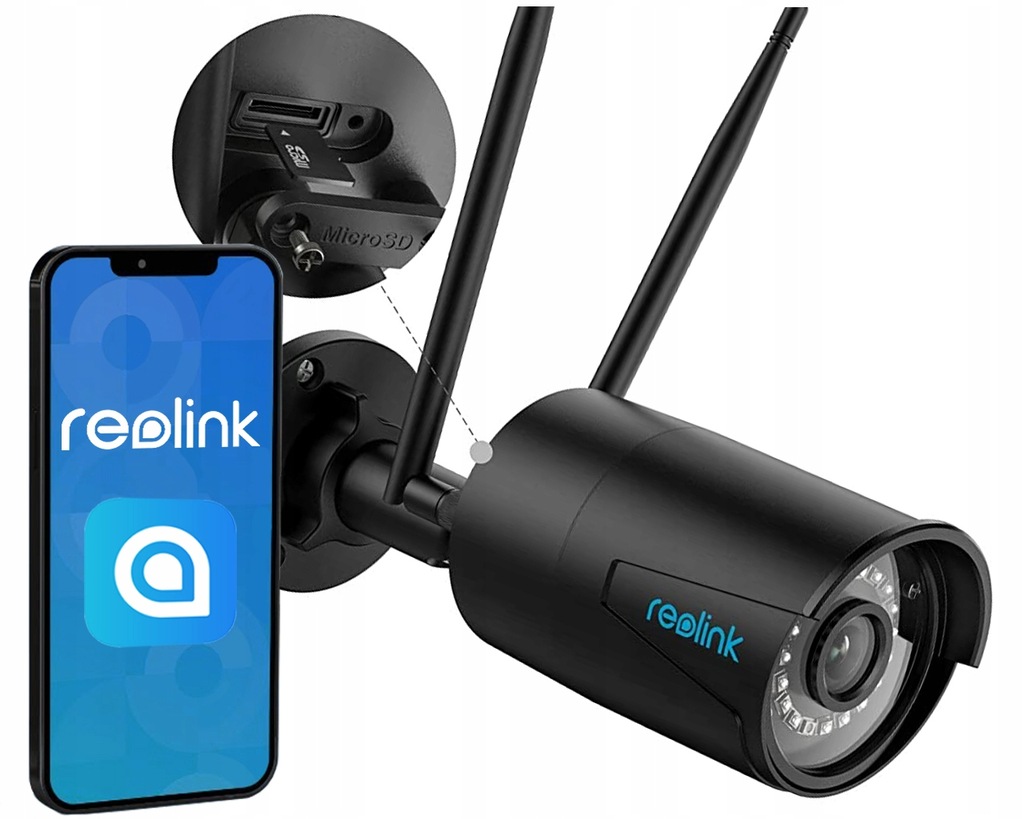 Kamera WiFi Reolink RLC-410W AI 2K Mikrofon Czarna