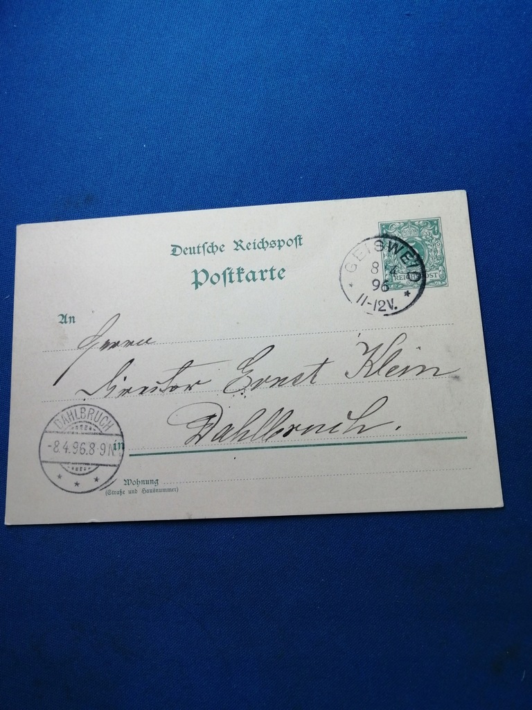 POSTKARTE 1896.