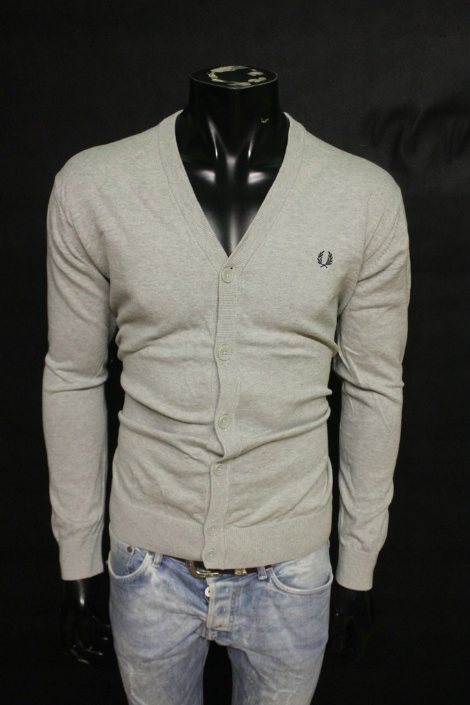 FRED PERRY CARDIGAN SWETER NA GUZIKI LOGO