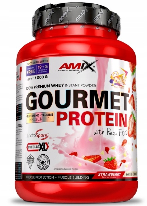 Amix Gourmet Protein białko 1kg biala czek-trusk