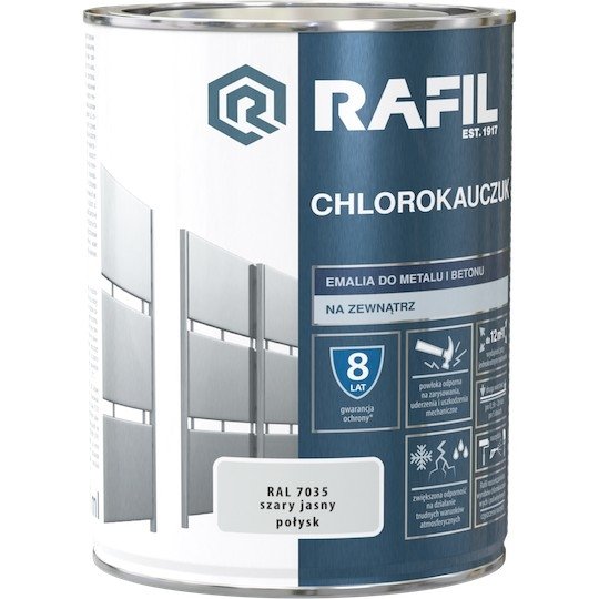 Chlorokauczuk emalia RAL 7035 szary 0,9l RAFIL