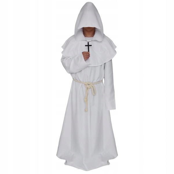 Friar Medieval Hooded Monk Priest Robe Cloak