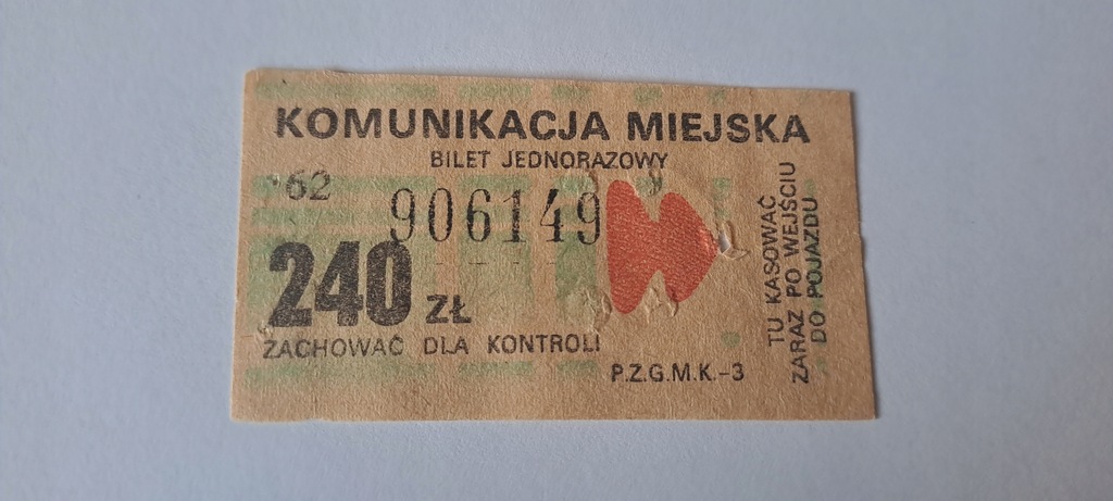 BILET OGÓLNOPOLSKI PRL 240zł (62)