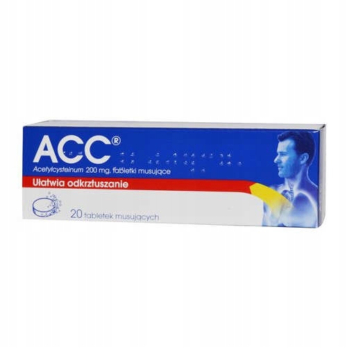 ACC 200 mg 20 tabletek musujących LEK ułatwia odkrztuszanie