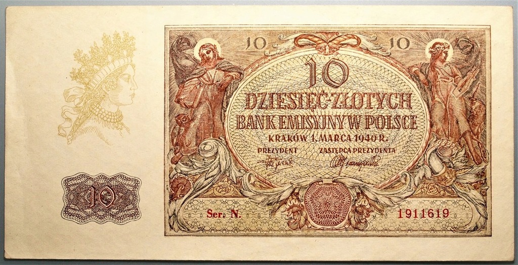 1940 10 zł, Dziesięć Złotych, Ser. N (1)