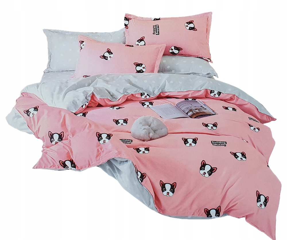 POŚCIEL BULDOGI FRANCUSKIE 100%BAWEŁNA 160x200 4CZ