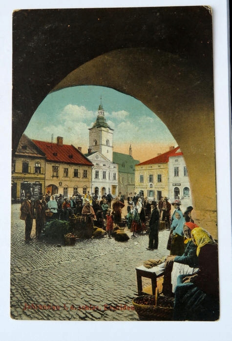 Jabłonka,rynek - 1919r, st. na polskim znaczku !!!