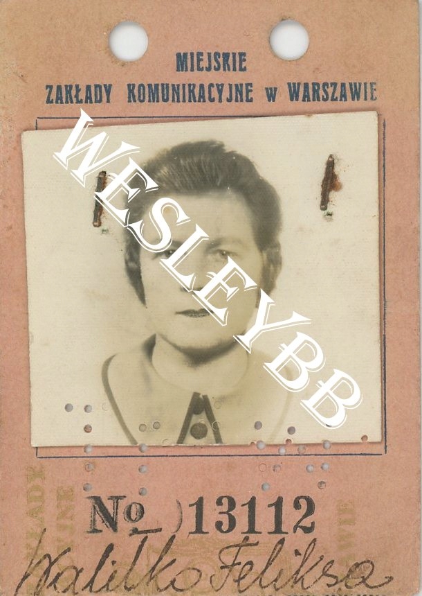 Warszawa MZK legitymacja bilet lata 40-ste CIEKAWY