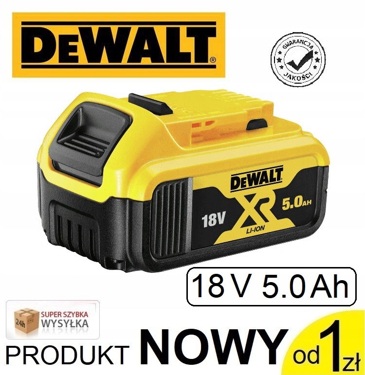DEWALT AKUMULATOR DCB184 XR 18V LI-ON 5,0Ah - 12855876591 - oficjalne ...