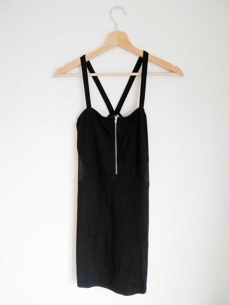 Sukienka dzianinowa na ramiączkach czarna H&M
