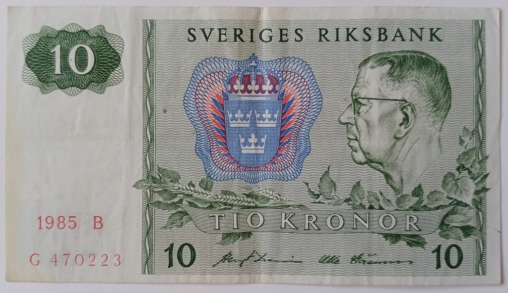 Banknot Szwecja 10 Koron 1985 rok