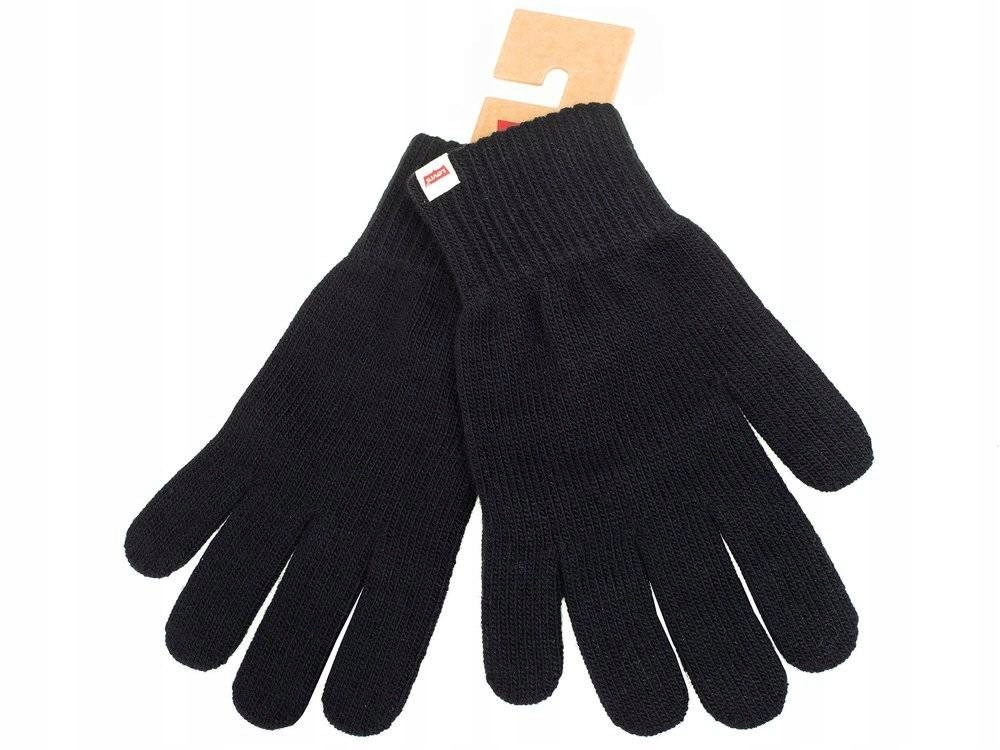 Zimowe Ciepłe Rękawiczki czarne LEVI'S ORYGINALNE