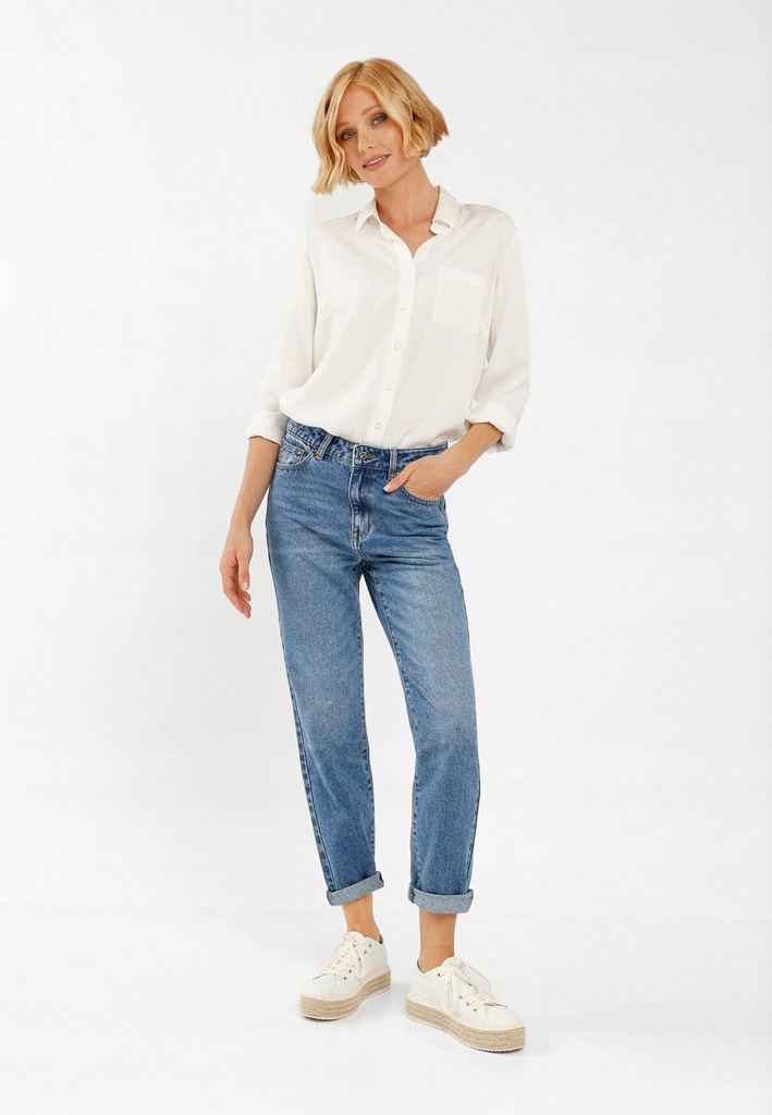 DAMSKIE SPODNIE JEANSOWE REGULAR FIT NIEBIESKIE VOLCANO D-EPPY 30-30