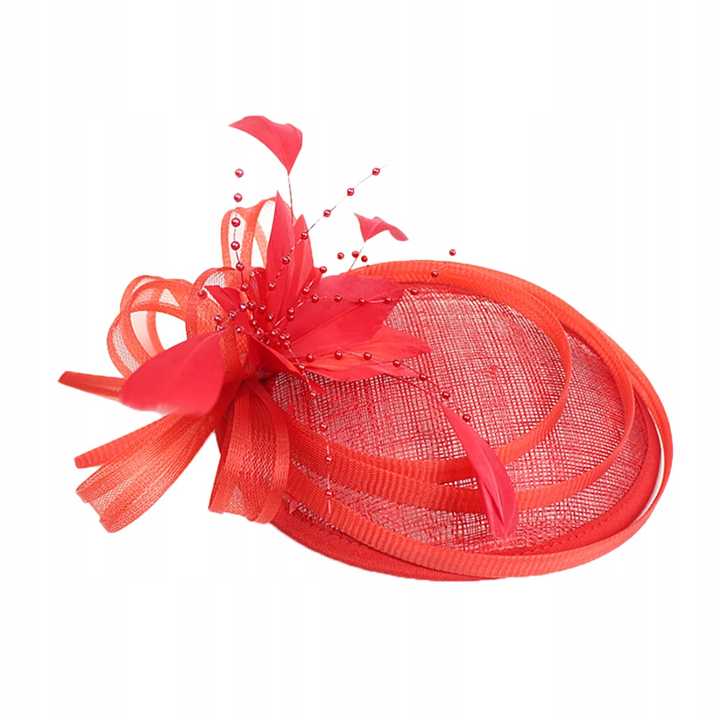 1 sztuka Fascinator Side Hat - Czerwony