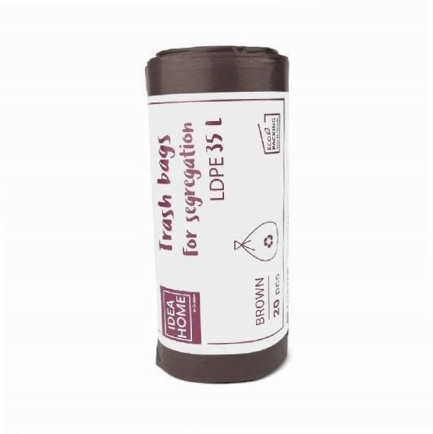 Worki na śmieci 35l brązowe 20szt